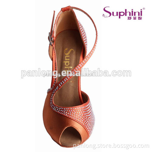 new design new color satin with crystal stone fashion comfortable good quality ladies latin salsa tango dance shoes